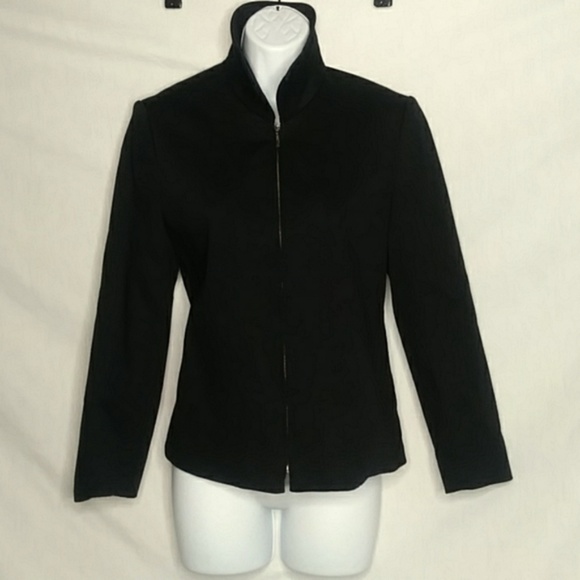 Talbots Black Stretch Classy Zip Up Jacket - Picture 4 of 6